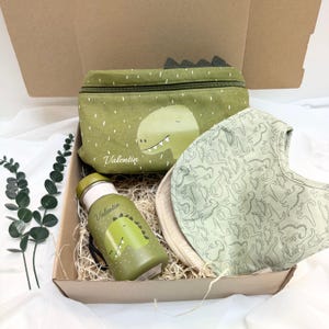 Personalized meal box – Water bottle, bibs and lunch bag, Meal gift box, Personalized meal, Children&#39;s meal kit, Children&#39;s box