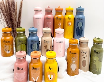 Personalized Trixie children&#39;s bottle, 350ml/500ml - children&#39;s school bottle with first name, children&#39;s bottle with straw, personalized children&#39;s bottle