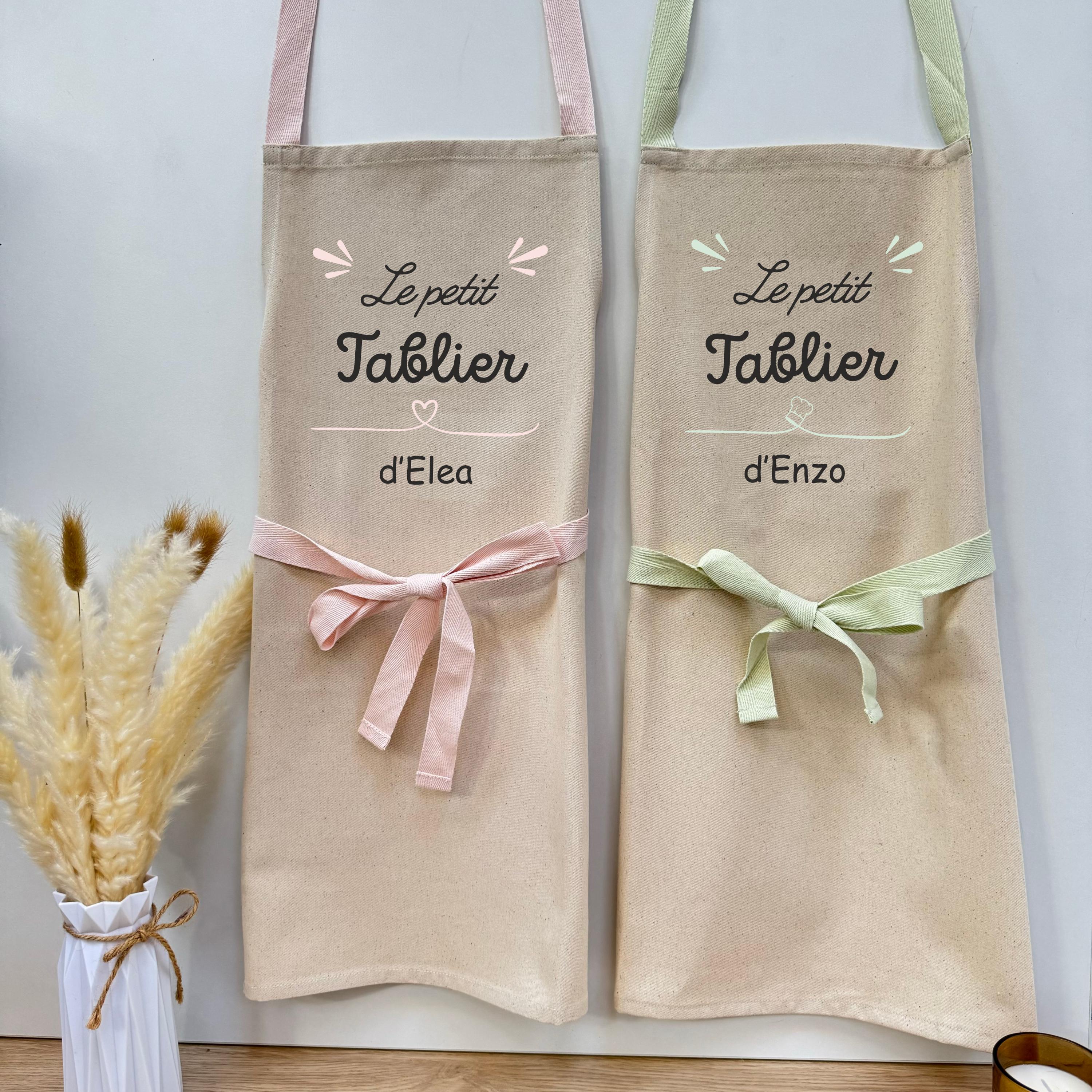 Tablier Vintage Fille – Blanc Orange à Pois – Volants Brodés – Cravate Haut