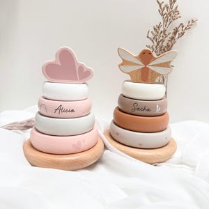 Personalized wooden tower for children&#39;s first name - Children&#39;s gift, Baby gift, children&#39;s toy, personalized baby toy, educational games
