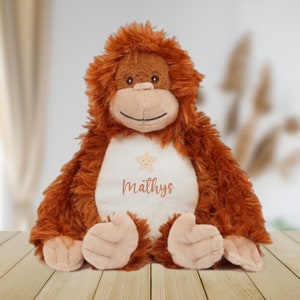 Personalized children&#39;s plush toy with name and star, children&#39;s plush gift, children&#39;s cuddly toy, personalized monkey plush toy, plush toy with name