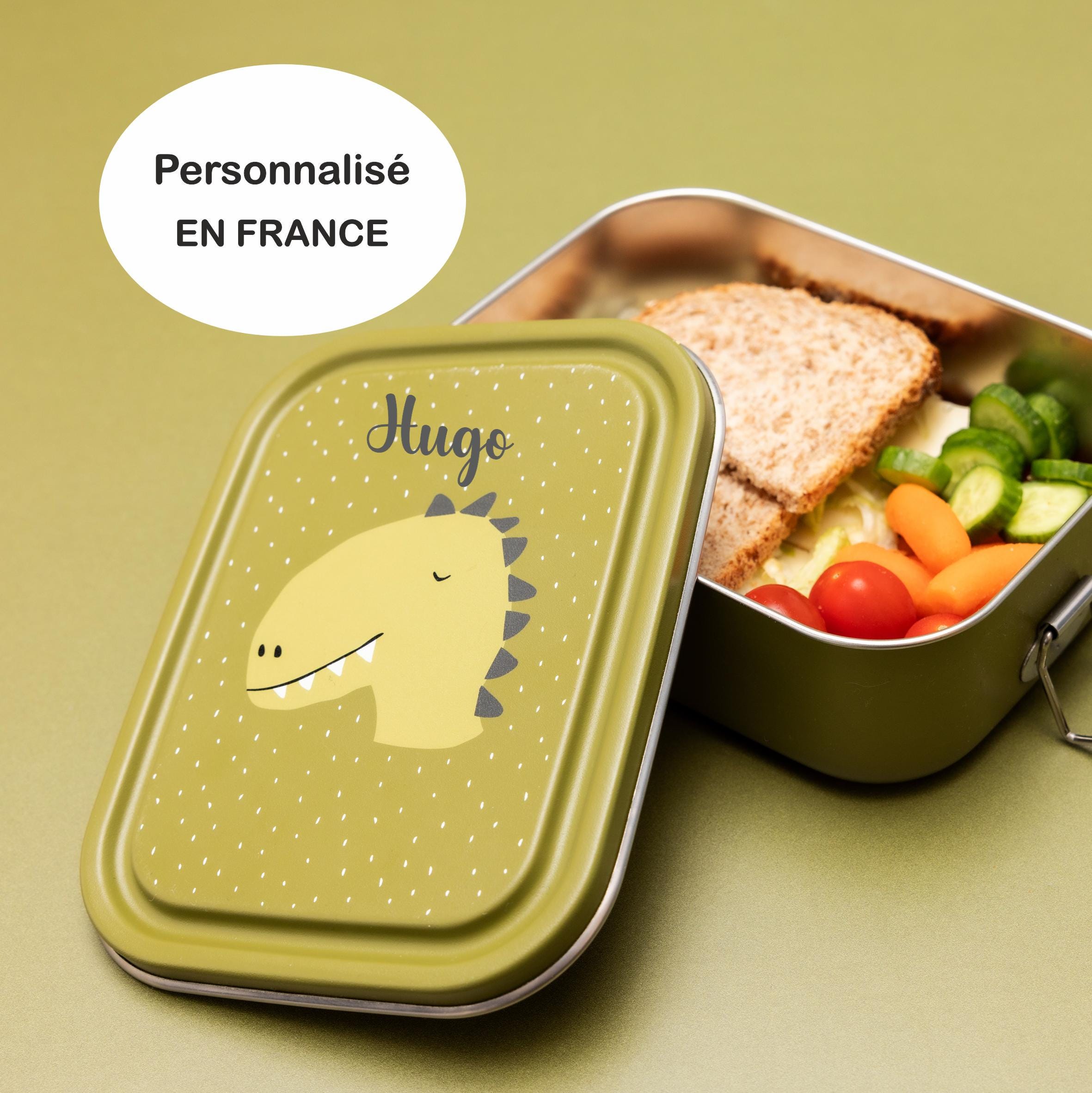 Boîte à Déjeuner Personnalisée GRAZDesign - Motif Lion Avec Prénom, Bleu, Pour école Maternelle