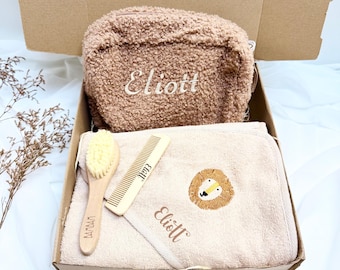Bath set – Bath cape, comb and brush, toiletry bag, Baby bath kit, Baby gift set, Baby bath set,
