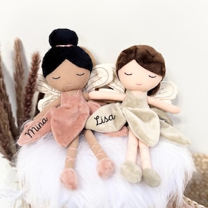 Personalized dancer plush toy, child's doll with first name, Personalized girl plush toy, child's gift with baby's first name, girl's birth gift