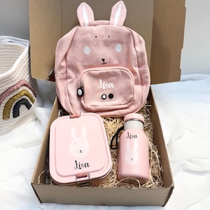 Personalized meal box - children's school kit, personalized school backpack, children's water bottle, children's lunch box, first name, personalized children's gift