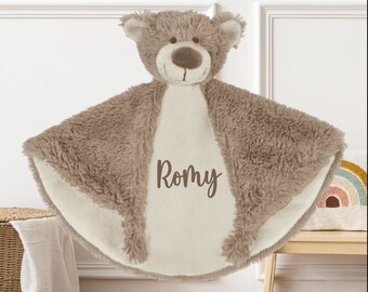 Doudou Plat personnalisé Ourson Marron