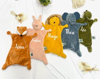 Personalized baby comforter - customizable birth gift, animal comforter, baby Christmas gift, baby gift, 1 year birthday gift