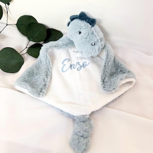 Personalized Flat Dinosaur Comforter - baby birth gift, boy birth comforter, baby name comforter, personalized birth gift