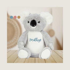 Koala plush toy personalized with first name - personalized children&#39;s birthday gift, children&#39;s animal plush toy with first name, koala comforter, children&#39;s Christmas gift