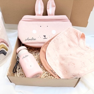 Personalized meal box – Water bottle, bibs and lunch bag, Meal gift box, Personalized meal, Children&#39;s meal kit, Children&#39;s box