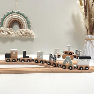 Tren de letras personalizado con nombre - regalo de cumpleaños infantil, regalo de Navidad infantil, regalo para niños de 2 a 3 años, tren personalizado con nombre infantil