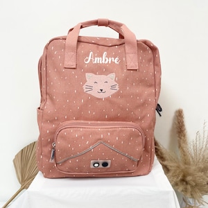 Personalized children&#39;s school backpack with first name, Trixie school bag, girl&#39;s back-to-school bag, children&#39;s school backpack, girl&#39;s cat satchel A4 backpack