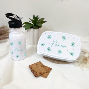 School meal set, personalized gift for girls, school trip water bottle, daycare lunch box, school trip, leisure center accessory