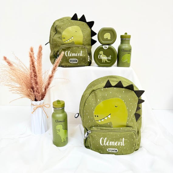 Personalized Dino Trixie Children's Backpack and Water Bottle