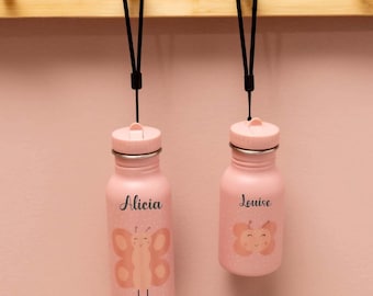 Trixie personalized children&#39;s water bottle - children&#39;s school water bottle, children&#39;s water bottle with straw, personalized children&#39;s school, school snack, baby water bottle