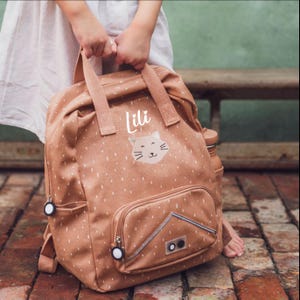 Personalized children's school backpack with first name, children's school bag, back to school bag, children's school backpack, pink girl's animal school bag, school bag