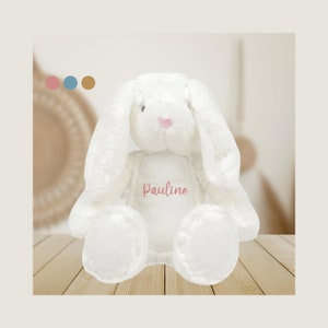 Personalized Rabbit Plush - Personalized Child Plush with Name, Rabbit Soft Toy Birth Gift, Child Birthday Gift