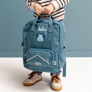 Large A4 children&#39;s school bag, personalized first name backpack, back to school bag, children&#39;s school backpack, personalized animal school bag