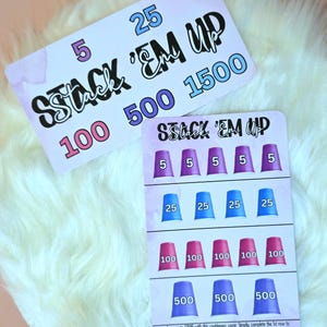 Stack 'Em Up Challenge | Savings Challenge | Reusable | Budgeting | Cash Envelope Challenges
