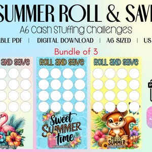 DIGITALER DOWNLOAD Summer Roll and Save | Würfel-Challenge | Spar-Challenge | Rohling | Budgetierung