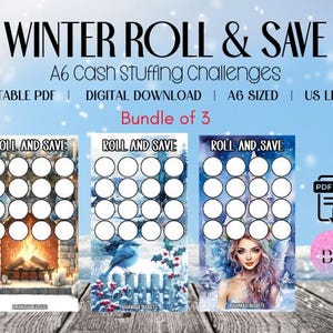 DIGITAL DOWNLOAD Winter Roll and Save | Dice Challenge | Savings Challenge | Blank | Budgeting