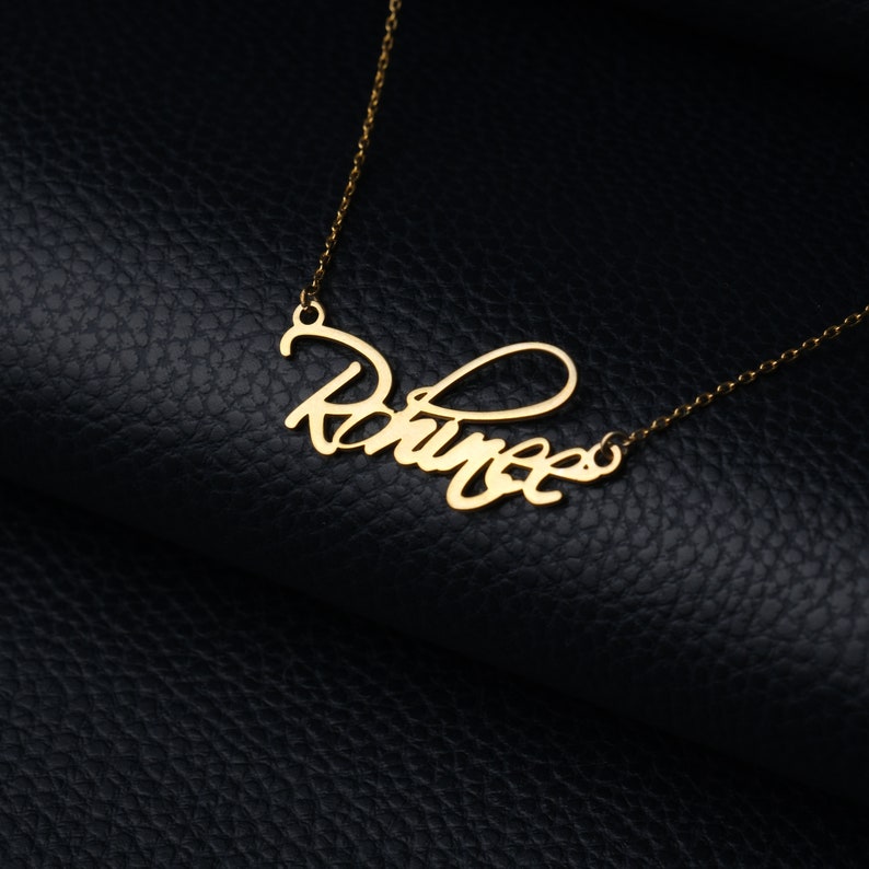 Solid Gold Name Necklace, Valentine's Day Necklace, Christmas Gift for Women, Jewelry Gift for