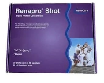 Renapro wild berry shot liquid protein CONCENTRATE PACK OF 30 x 60ml 20g protein.