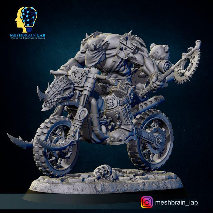 3d Printed Wasteland Biker Orks, Resin Miniature by Meshbrain Labs - Etsy