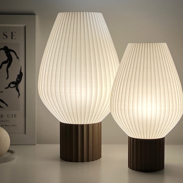 Lampe de table moderne LARMO | Lampe de bureau minimaliste imprimée en 3D pour un intérieur esthétique | Lampe de chevet design scandinave