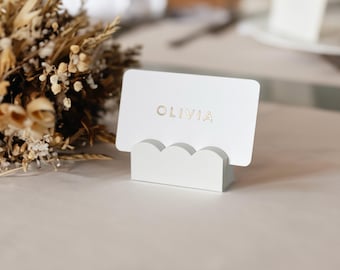 Porta biglietti da visita minimalisti smerlati / Decorazioni da tavola moderne per matrimoni, addii al nubilato e altri eventi / Porta foto istantaneo