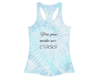 Camiseta sin mangas con espalda cruzada y efecto teñido anudado, Divertida para usar en eventos al aire libre, Uso diario, Muy colorida, Recibe muchos comentarios divertidos sobre tu camiseta.