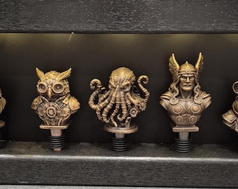 Artisan Bottle Stoppers, Bronze effect Resin Bar Accessory