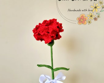 Handmade Crochet Carnation Flower: Everlasting Floral Gift