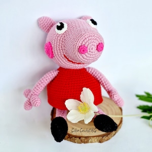 Juguete Peppa Pig, juguete crochet, amigurumi, muñeca Peppa Pig, juguete Cerdo.