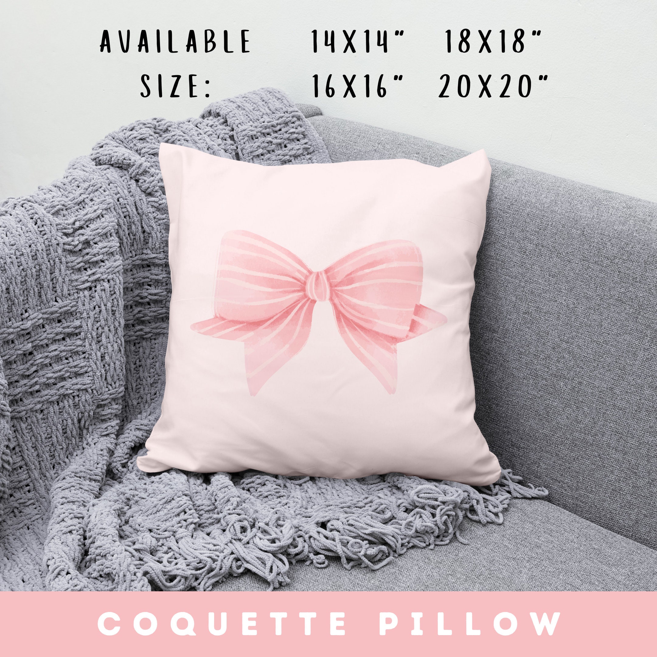 Pink pastel rose coquette print  Pillow for Sale by Cronchyfrog11