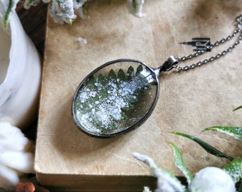 Fern Necklace, Winter Jewelry, Cottagecore Jewelry, Pressed Flower, Forest Jewelry, Fern Necklace, Real Fern, Terrarium Jewelry