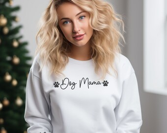 Dog Mama, Crewneck Sweatshirt, custom dog names on sleeve, gift for dog mama