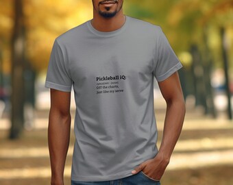 Pickleball iQ, pickleball t-shirt, fun pickleball shirt, funny pickleball shirt, fun gift for pickleball player