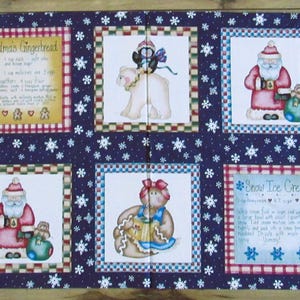 Vintage Dianna Marcum 10 Block Christmas Cookie Recipes Cotton Sew Craft Fabric