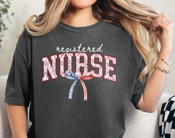 Patriotic Registered Nurse Shirt, RN Nurse Shirt, Nurse Gift, Nursing School, Independence day tee, Nurse Life, 4th of july Nurse TShirt