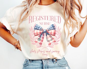 Patriotic Registered Nurse Shirt, RN Nurse Shirt, social club, nurse gift, Independence day tee, Nurse Life, 4th of july Nurse TShirt