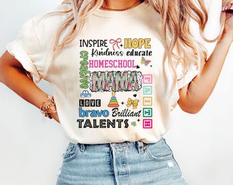 Homeschool Mama Shirt, Homeschool Mom Tee, Christian Mom Shirt, Comfort Colors, Back to School Gift, Mother's Day Shirt, Homeschool Life