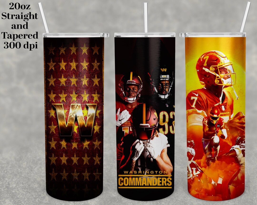 Washington Commanders Tumbler, 20oz Skinny Tumbler, Straight, 20 Oz ...