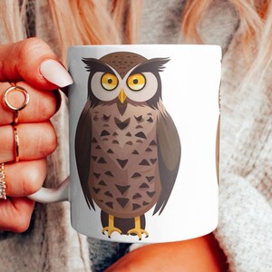 Taza de dibujos animados de búho, taza de búho, taza de regalo de búho, regalo de búho, regalo para amantes de los búhos, taza de búho para ella y él, regalo de taza de animal, taza de animal, taza de pájaro, regalo de pájaro,