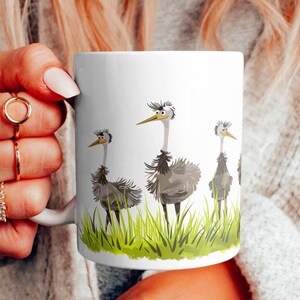 Taza de dibujos animados de avestruz, taza de avestruz, taza de regalo de avestruz, regalo de avestruz, regalo para amantes de los avestruz, taza de avestruz para ella y él, taza de regalo de pájaro, taza de animal