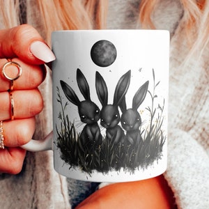 Dunkle Volkskunst Hasenmond Becher, Gothic Becher Design, Witchy Becher, gruseliges dunkles Kunst-Dekor, Einzigartiges gotisches Geschenk, Hexerei Becher, Magische Kunstbecher