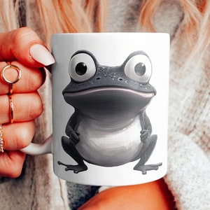 Tazza Grumpy Frog: arte oscura, decorazioni gotiche eccentriche