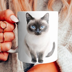 Coppia Di Gatti Siamesi In Ceramica – Statuine Piccole Dipinte A Mano, 8x5.1x7.2 Cm, Regalo Per Amanti Dei Gatti