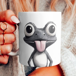 Tazza Silly Frog: arte gotica oscura, tazza da caffè eccentrica