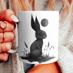 Dunkle Volkskunst Hasenmond Becher, Gothic Becher Design, Witchy Becher, gruseliges dunkles Kunst-Dekor, Einzigartiges gotisches Geschenk, Hexerei Becher, Magische Kunstbecher